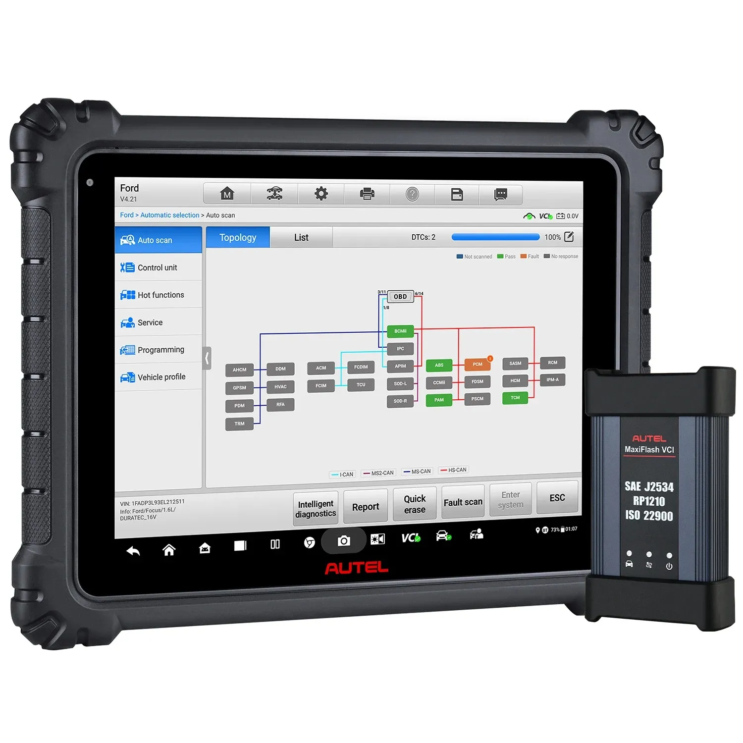 Autel MaxiSYS Ultra Lite – profesionální diagnostický tablet, pohled na zařízení